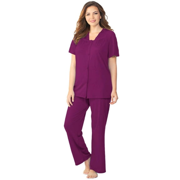 Exquisite Form Nylon Tricot Short Sleeve Matching Pajama Set 90107