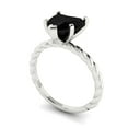 thumbnail image 2 of Clara Pucci 14K White Gold 2ct Onyx Solitaire Ring for Women, 2 of 8