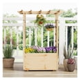 thumbnail image 2 of Yunken Raised Garden Bed Wooden Elevated Planter Box with Hanging Roof, Outdoor Garden Planter with Weather Protection for Vegetables and Herbs, 2 of 9