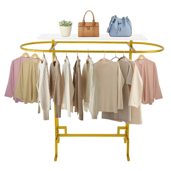 Commercial Clothing Display Stand, Clothing Rack, Clothes Hanging Rack Gold
