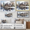 thumbnail image 4 of Designart "Charming Winter Lakehouse" Lakes Lakehouse Floater Framed Canvas Art Print, 4 of 5