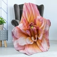 thumbnail image 4 of Floral Soft Flannel Fleece Throw Blanket, Close up Real Image of a Dahlia Flower, Cozy Plush for Indoor and Outdoor Use, 60" x 80", Multicolor, by Ambesonne, 4 of 5