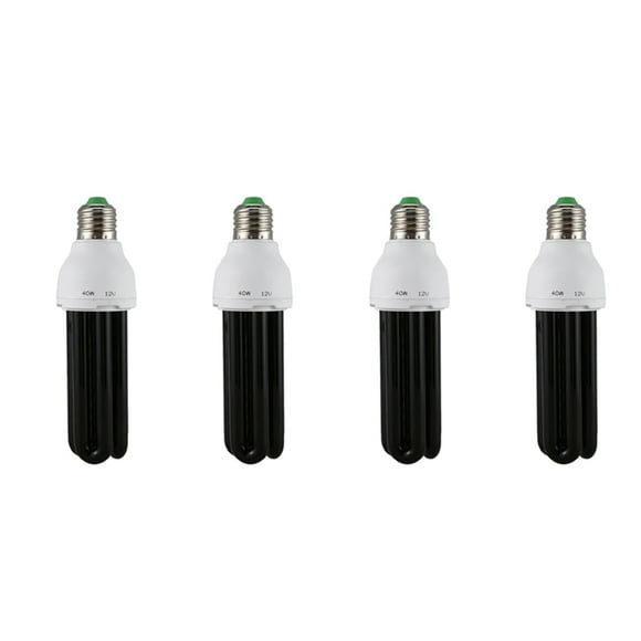 4X E27 40W UV Ultraviolet Fluorescent Blacklight CFL Light Bulb Lamp 220V Shape:Straight Wattage Voltage:40W DC 12V