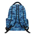 thumbnail image 2 of Chririnla Blue Sharks Camo Waterproof Cartoon School Bag for Daily Commute Daily Use, Soft Padded Pockets 600D Polyester Backpack, 2 of 9