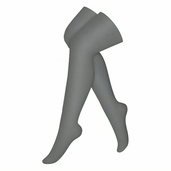AUQ Compression Socks,Breathable Sweat-Wicking Technology Compression Socks Men,Extended Knee-High Design Compression Stockings for Women,Gray,S/M