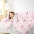 thumbnail image 4 of jejeloiu Kawaii Bow Ribbon Queen Comforter Set,Pink Cute Bowtie Bedding Comforter Set For Girls Teens Reversible 3 Pieces, 4 of 8