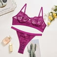 thumbnail image 3 of 2Pcs Lace Hot Underwear Set Bra Underpant Gift for Women, 3 of 4