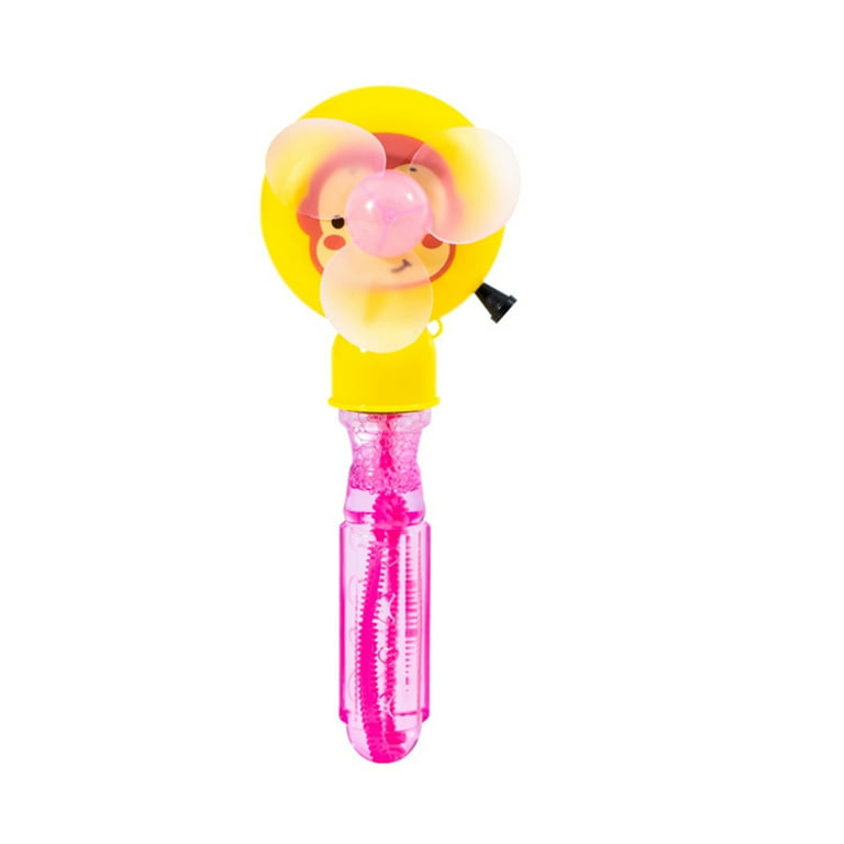 Skindy 1PC Cartoon Mini Bubble Blower and Fan Stick 2-in-1 Leak-Proof Toy  with Vivid Colors for Fun Entertainment and Kindergarten Play
