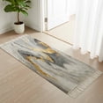 thumbnail image 3 of Yellow Grey Ombre Hallway Runner Rug 2'x5', Modern Marble Ink Painting Washable Kitchen Runner Rug with Tassels, Laundry Room Rugs Woven Cotton Carpet for Bedroom Entryway Front Door, 3 of 9