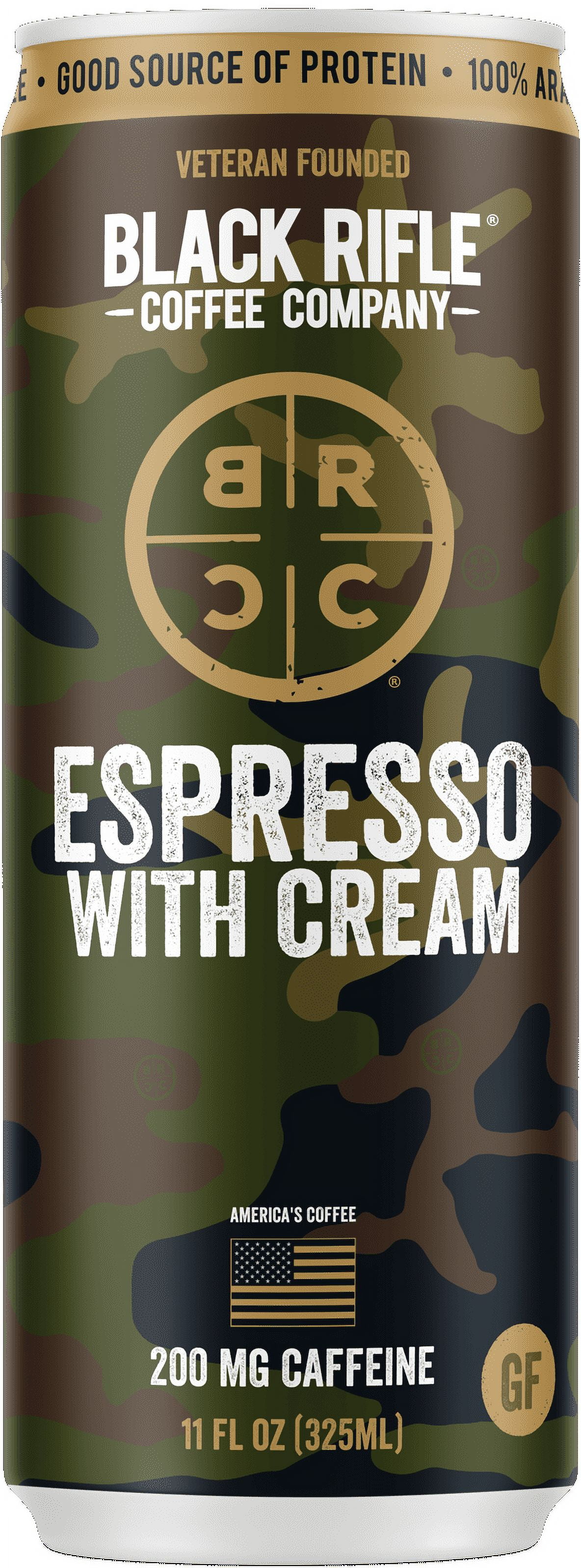 (2 pack) Black Rifle Coffee Company Iced Flavored Espresso with Cream, Ready to Drink for Instant Energy, 11oz, Can