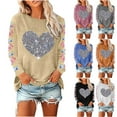 thumbnail image 5 of Aloohaidyvio Women's Sequins Heart Sweatshirt Casual Casual Long Sleeve Crew Round Valentines Day Pullover Tops, 5 of 5