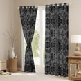thumbnail image 3 of Castle Fairy Luxury Damask Blackout Curtains Set of 2 (52x84 Each),Boho Window Curtains, 3 of 6
