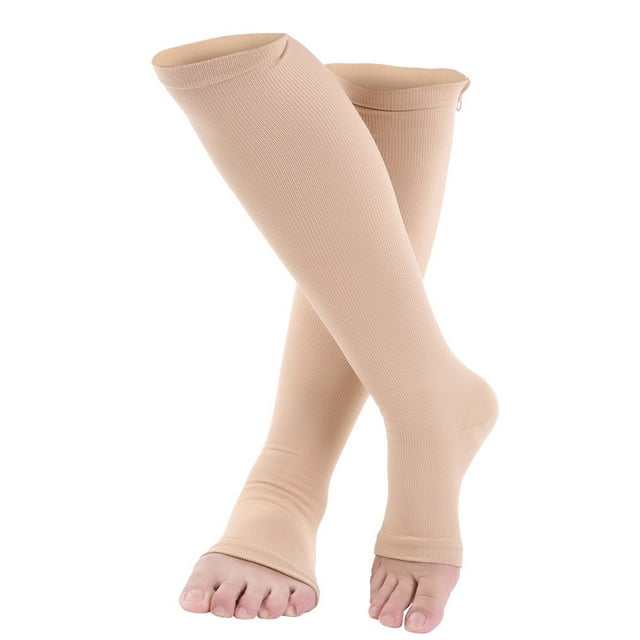 Calcetines de Compresión BuyWeek con Cremallera Alto Rendimiento Desnudo Negro S/M L/XL XXL