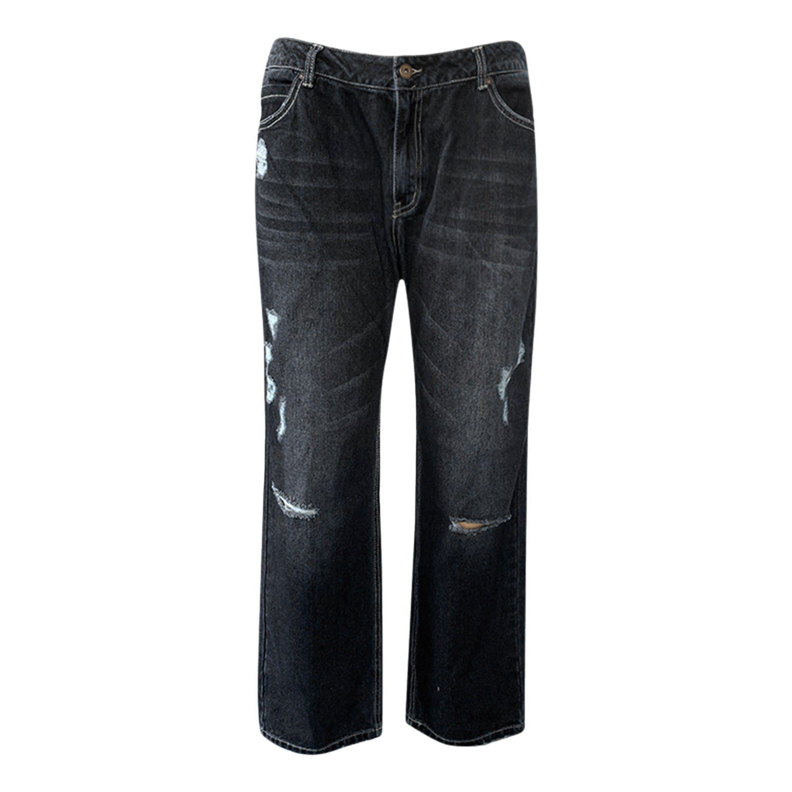 Aayomet Mom Jeans Women's Ripped Straight Leg Jeans High Waist Distressed  Cutout Denim Pants,Light Blue M