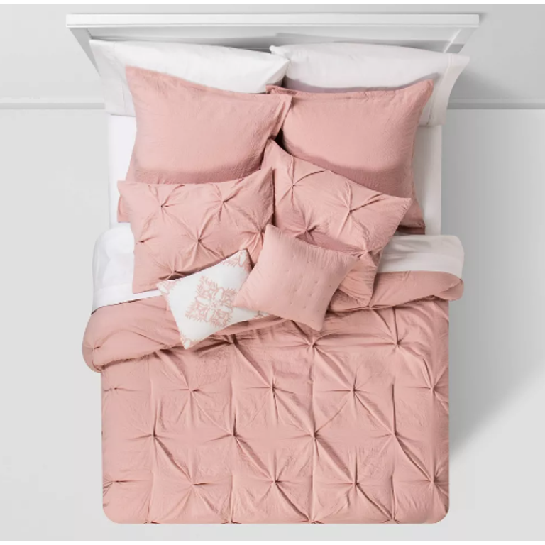 8pc Pinch Pleat Comforter Bedding Set Thresholdtm v9306.1blu.de