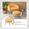 thumbnail image 3 of Accent Chair with Ottoman, Modern Velvet Upholstered Armchair with Gold Legs and Ergonomic Backrest Comfy Single Sofa Chair Lounge Chair Accent Chair for Living Room Bedroom, Yellow, 3 of 7
