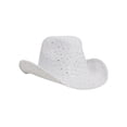 thumbnail image 2 of Chapeau de Cowboy à Paillettes et Sequins - Blanc, 2 of 2