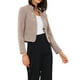 thumbnail image 4 of BLAZER DE TWEED PARA MUJER INSPIRADOR CHIC, CON CUELLO ALTO, CORTO Y ABIERTO, TALLA XL, AMARILLO Y ROSA, 4 of 6