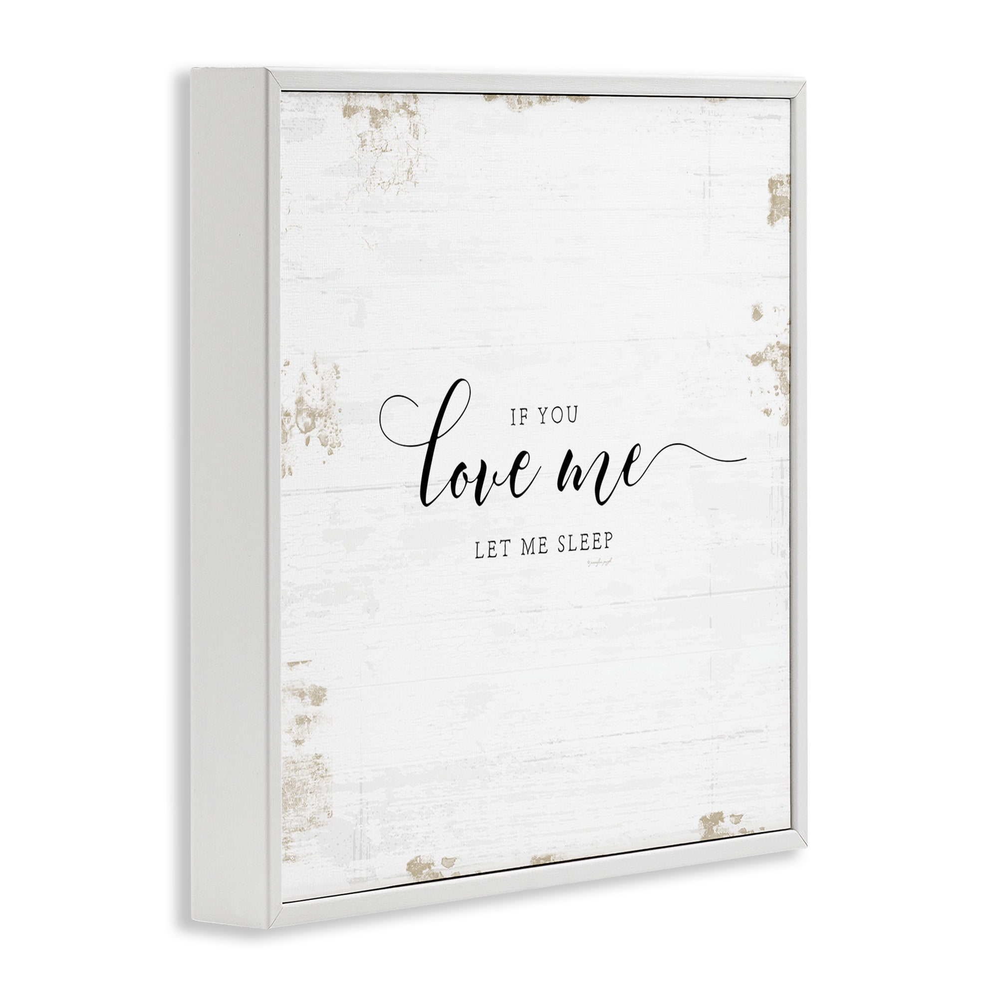 Stupell Industries Let Me Sleep Romantic Humor Typography Painting White Framed Art Print Wall Art, 24 x 24