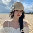 thumbnail image 4 of SikaFu Straw Hat Female Sunshine Sunscreen Big Eaves Ins, Small Fresh Spring Summer Out Of The Beach Vacation Sweetness, Sweet Forest, Versatile, 4 of 9