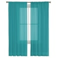 thumbnail image 2 of Sheer Curtains 108 Inches Long, Turquoise Pure Teal Light Filtering Window Curtains for Living Room/Bedroom, Teal Rod Pocket Voile Sheer Curtain Drapes, 52"W x 108"L, 2 Panels, 2 of 9