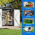 thumbnail image 3 of Dextrus 8x6 FT Outdoor Storage Shed with Lockable Doors & Air Vent, Large Metal Tool Sheds House for Backyard Patio to Store Bikes, Tools,White, 3 of 5