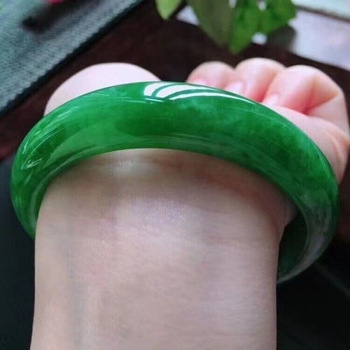 Natural Grade AAA Icy Green Burmese Jade jadeite bracelet bangle