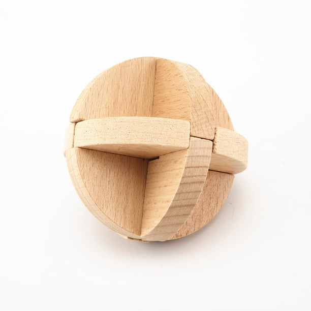 Juguetes de madera para niños, cerradura Kongming de haya, cerradura de desmontaje para ocio educativo para adultos, cerradura de mortaja y espiga para estudiantes de escuela primaria, cerradura Luban