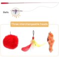 thumbnail image 2 of Feather Wand cat Toys，Retractable Wand Cat Toy，Interactive Funny cat Stick,3 pcs Replacement cat Toy Set with Feather,Beef Exercise for cat and Kittens, 2 of 6