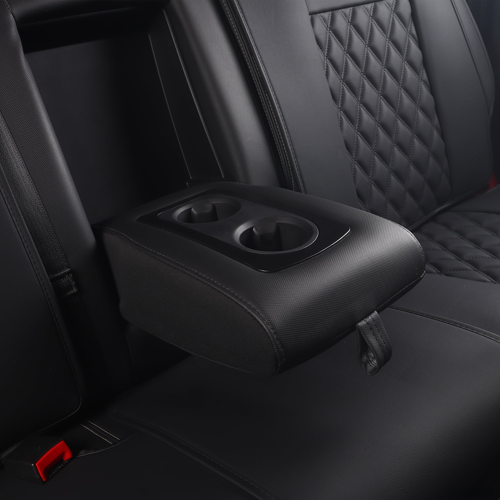 JOJOBAY Car Seat Covers for Dodge Ram,Fit 2009-2026 1500/2500/3500 HD Pick-up Truck,Crew,Regular,Quad,Mega Cab,Waterproof Synthetic Leather Seat Covers(Rear Seat Cover,Black)