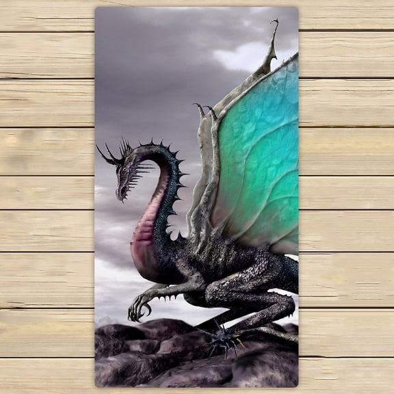 GCKG Ancient Dragon Pattern Hand Towel,Spa Towel,Beach Bath Towels,Bathroom Body Shower Towel Bath Wrap Size 30x56 inches