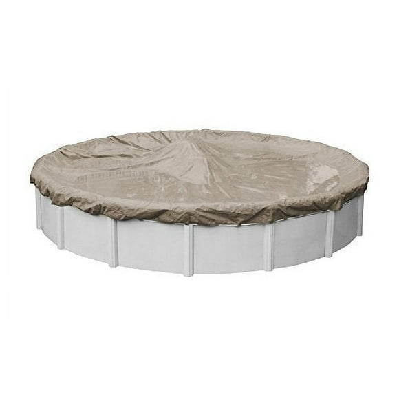 Pool Mate 5733-4 Winter Pool Cover, Extra Heavy-Duty Sandstone, 33 ft Above Ground Pools