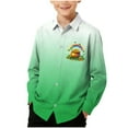 thumbnail image 1 of RXMEKW Chemise à Manches Longues Imprimée pour la Saint-Patrick pour Garçons avec Col Rabattu, 95 % Coton 5 % Spandex, Vert, 1 of 7