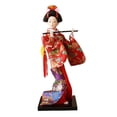 thumbnail image 3 of Muñeca geisha japonesa de 9 pulgadas con kimono rojo y violeta, 3 of 9
