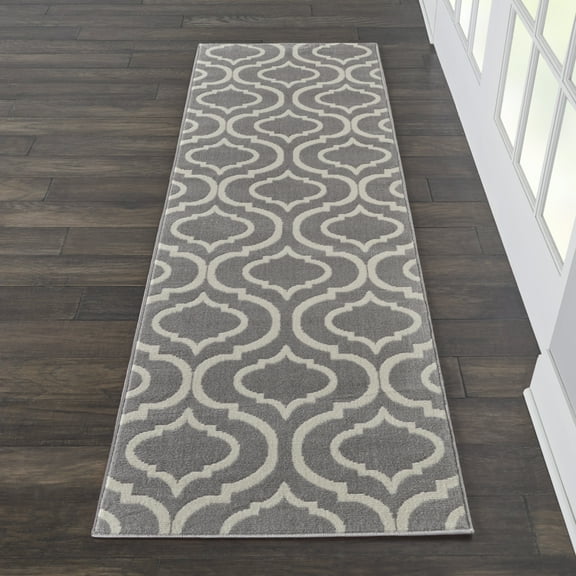 Nourison Jubilant 2' x 6' Grey Contemporary Indoor Rug