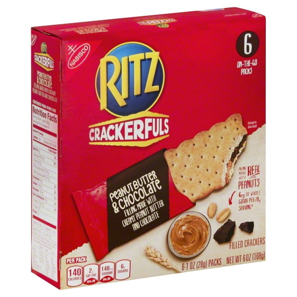 Nabisco Ritz Crackerfuls Peanut Butter & Chocolate Filled Crackers, 1