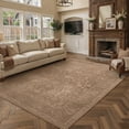 thumbnail image 2 of PureCozy 9'x12' Large Area Rugs for Living Room Traditional Vintage Oriental Soft Low Pile Bedroom Dining Room Office Distressed Farmhouse Washable Non-slip Brown Rugs Carpet, Brown, 2 of 7