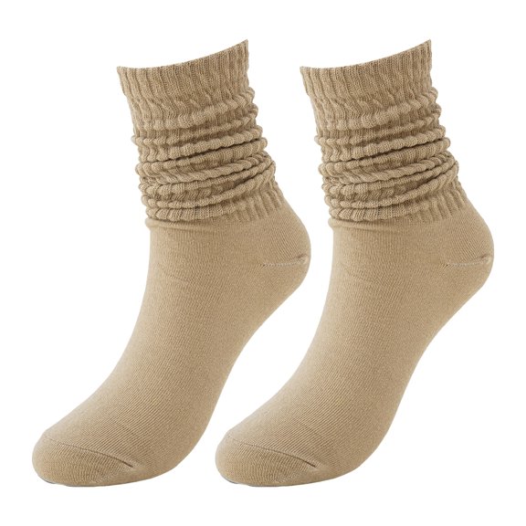 OJSFQUFP Crew Slouch Socks Women Retro Scrunch Short Sock Soft Solid Ankle
