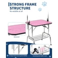 thumbnail image 4 of QinaQin Mesa plegable para estética canina de 36 pulgadas con brazo ajustable, lazo de seguridad, superficie rosa antiderrapante y charola removible, soporta 330 lb, 4 of 7