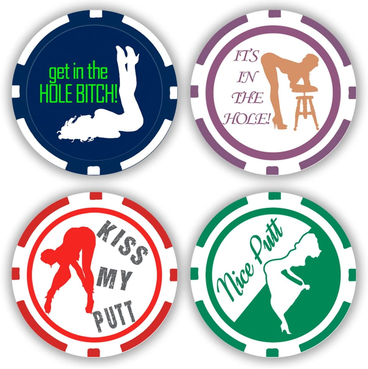 DA VINCI Golf Ball Marker Poker Chip Collection, 11.5 Gram Chips (4