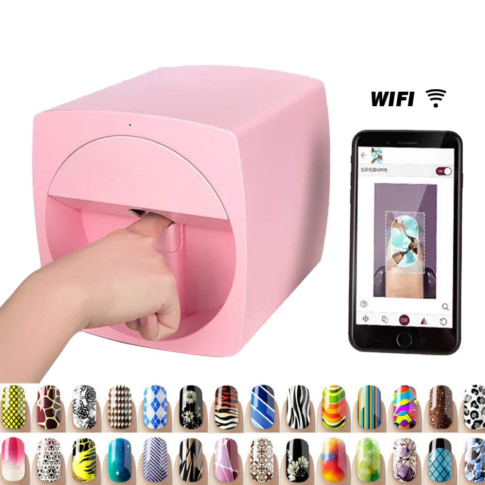  3D Smart Nail Printer(Ai Recognition Of Nail Face), Portable  Mobile Nail Painting Machine, 2400DPI Printing Resolution, Support  WiFi/DIY/Usb,for Home Nail Salon,C : Beauty & Personal Care