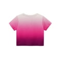 thumbnail image 4 of Lumtrix Crop Tops for Teen Girls Cute Short Sleeve Gradient Summer T Shirt Crewneck Fashion Shirts Tee Hot Pink 100, 4 of 5