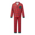 thumbnail image 3 of AIGUR Family Matching Christmas Pajama Set Christmas Family Matching Pajamas Plaid Long Sleeve Button Down Tops Pants, 3 of 11