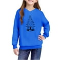 thumbnail image 4 of Lorytime Hoodies for Teen Girls Boys Christmas Tree Sweatshirt Long Sleeve Tops Drop Shoulder Cute Pullover Blue 13 Years, 4 of 4