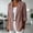 Rose Gold, variant on Women Cotton Linen Single Button Blazer, Notched Lapel 3/4 Cuffed Roll Sleeve Loose Casual Suit Jacket with Dual Front Storage Pockets Brown L