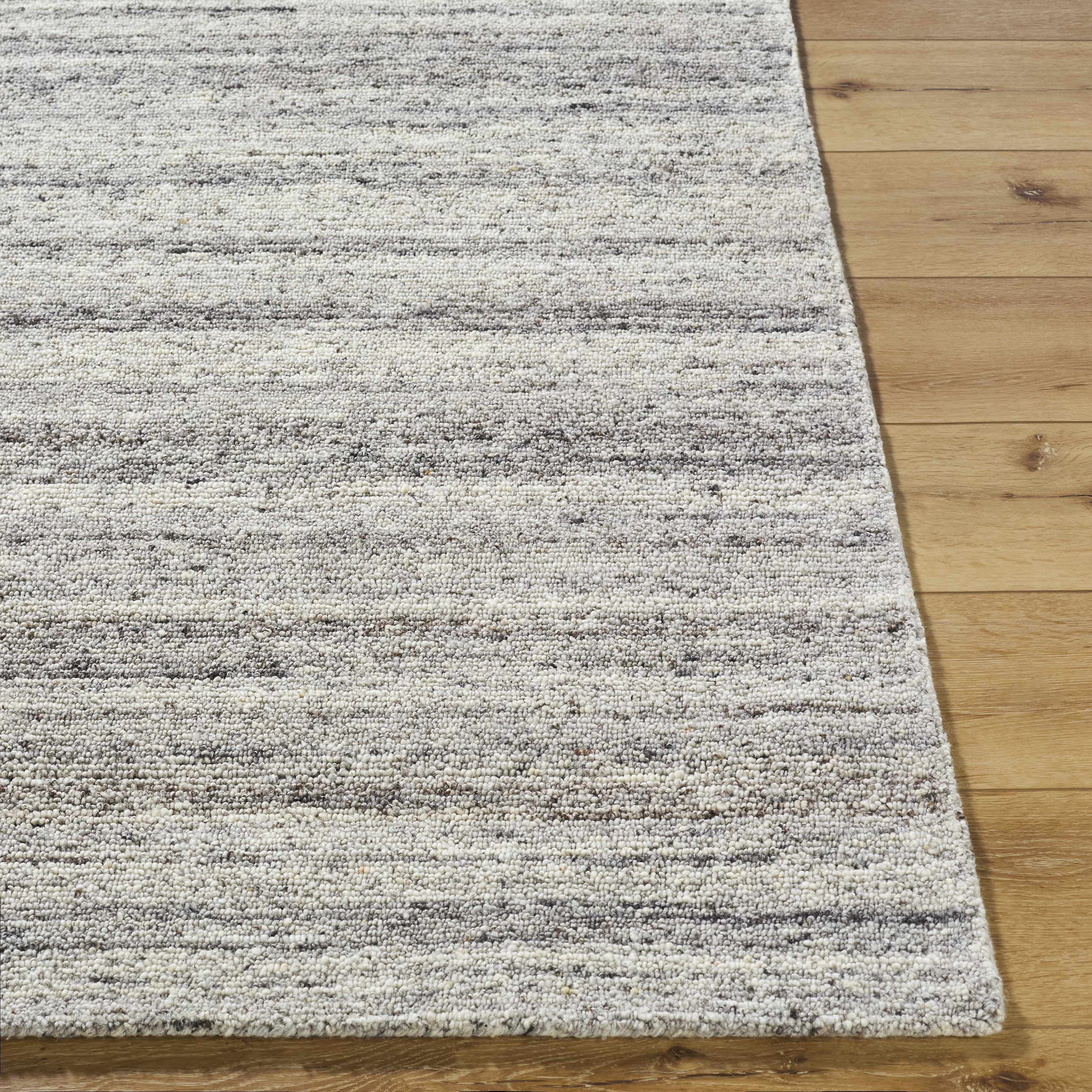 Hauteloom Capote Capote Modern Hand Tufted Natural Fiber Wool Area Rug - Contemporary Abstract Solid Color Carpet for Living Room, Bedroom - Stone Gray, Ash, Charcoal - 8' x 10'