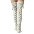 thumbnail image 4 of Baqcunre Womens Warm Socks, Autumn Winter Solid Knitted Warm Long Knee Cap Socks with Plush, Stockings for Women, Warm Socks for Women, Thigh High Socks, 4 of 4