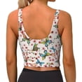 thumbnail image 4 of Goofa Watercolor Floral With Butterflies Printed Sports Bras for Women, High Impact Running Bra Workout Crop Tank Tops Longline Sports Bra Push up-Small, 4 of 9