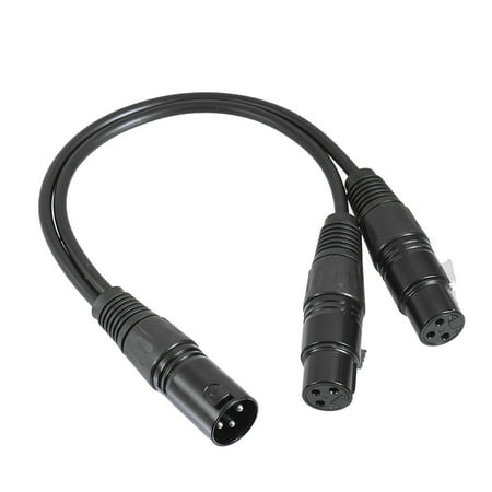 Dual Xlr Male Y Cable - 0.3m/ 1ft XLR Y Cable Cord 3-Pin Male to Dual Female Plug for Microphone Mixer Mixing Console