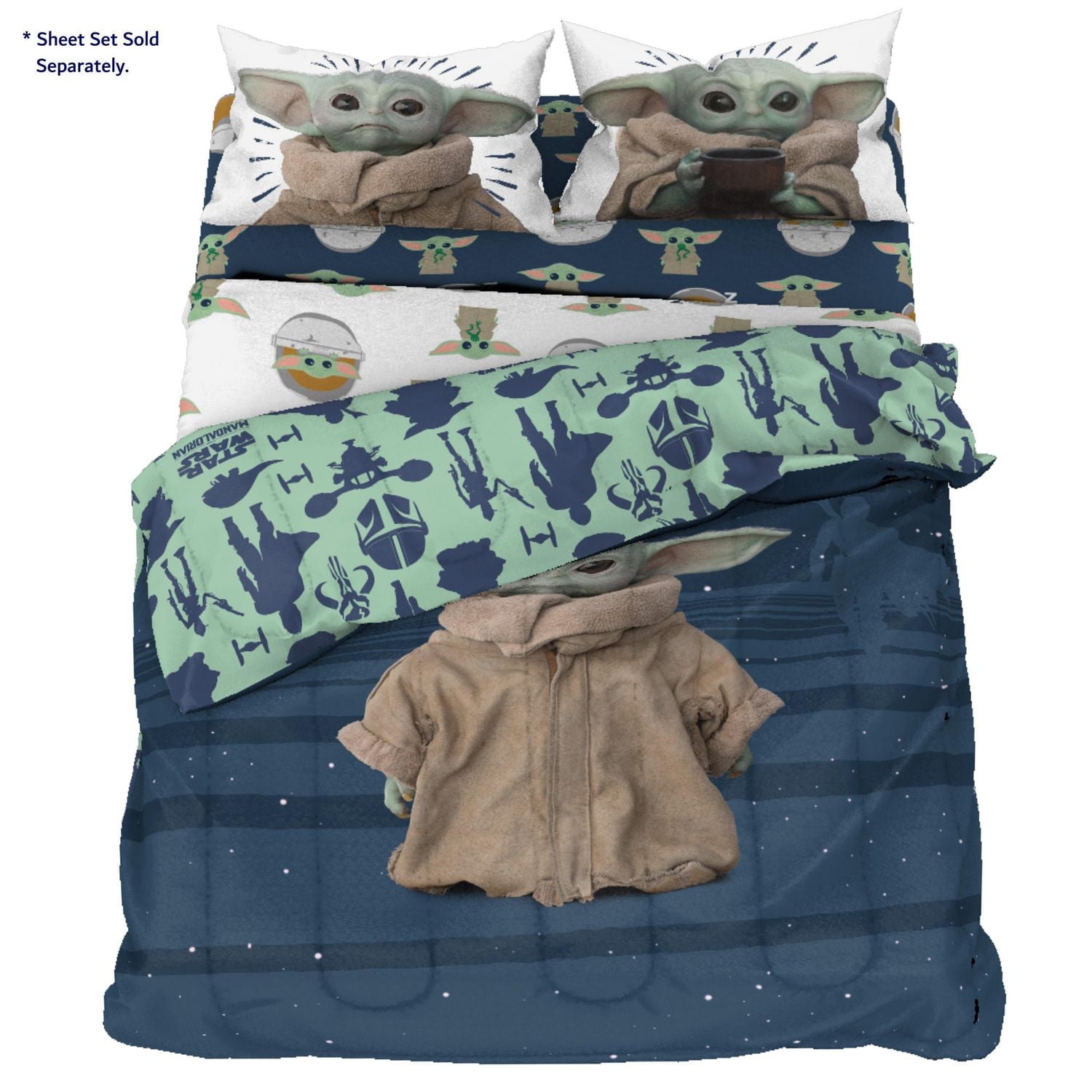Star Wars: The Mandalorian 'The Child' Twin/Full Reversible Comforter, 100% Polyester